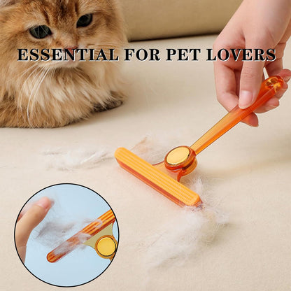 2 Pcs Dog Cat Hair Remover Tool Professional Carpet Fur Removal Tool Brush for Carpet, Car Mat, Clothes, Couch, Pet Bed, Cat Tree, Furniture(Yellow, Green)