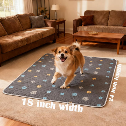 Aitmexcn Washable Puppy Dog Pee Pad, 2PCS 100% Waterproof Whelping Training Mat for Puppy/Senior Dog, Fast Drying Reusable Puppy Pads for Indoor, Outdoor and Car Travel- 24'' x 36''