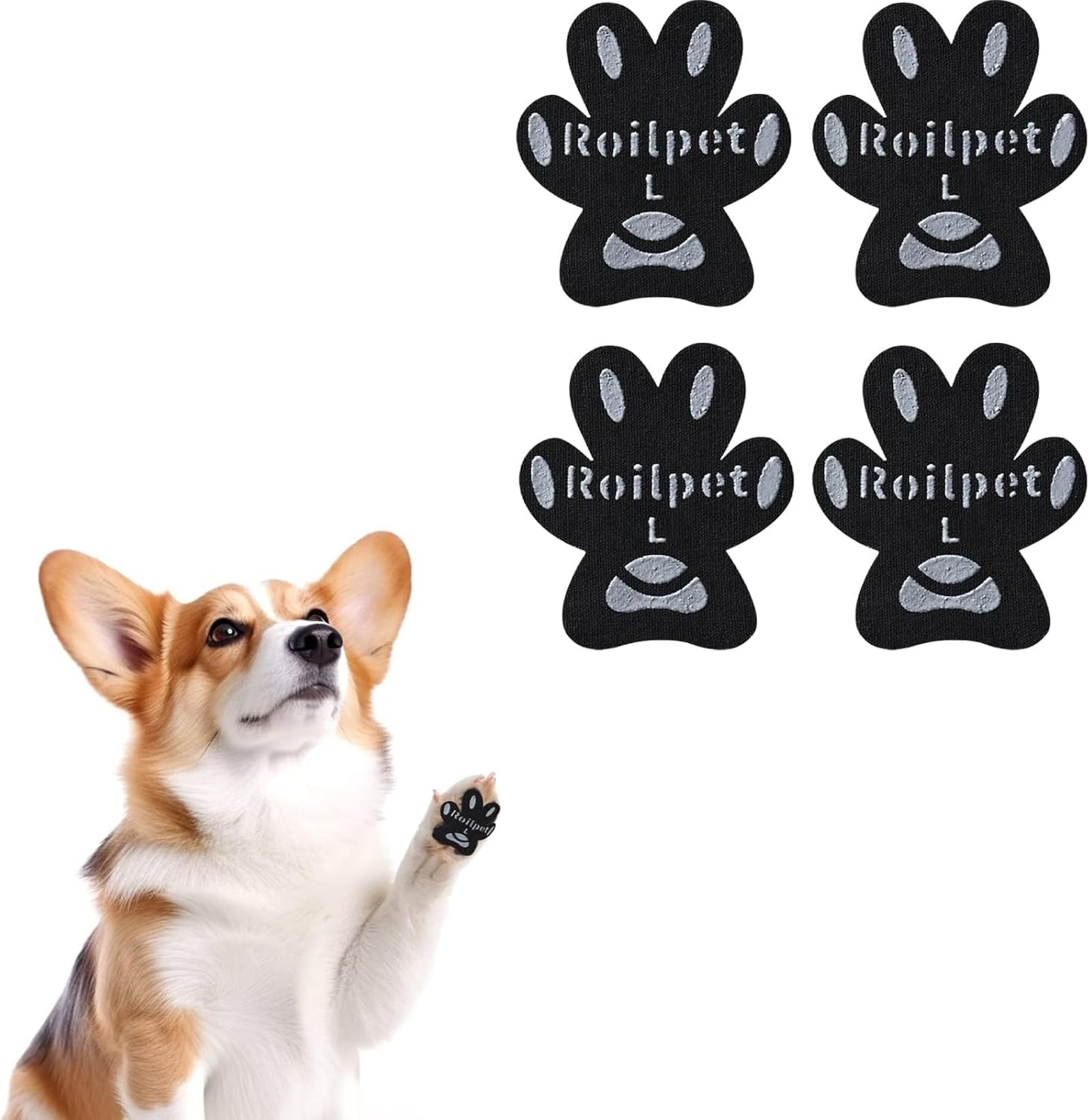Dog Paw Protector Anti-Slip Pads, Toe Grips for Senior Dogs to Prevent Slipping on Hardwood Floors, Stronger Self-Adhesive Paw Pad Provide Traction for Elderly, Injured Pets (12 Sets - 48Pads, XL)