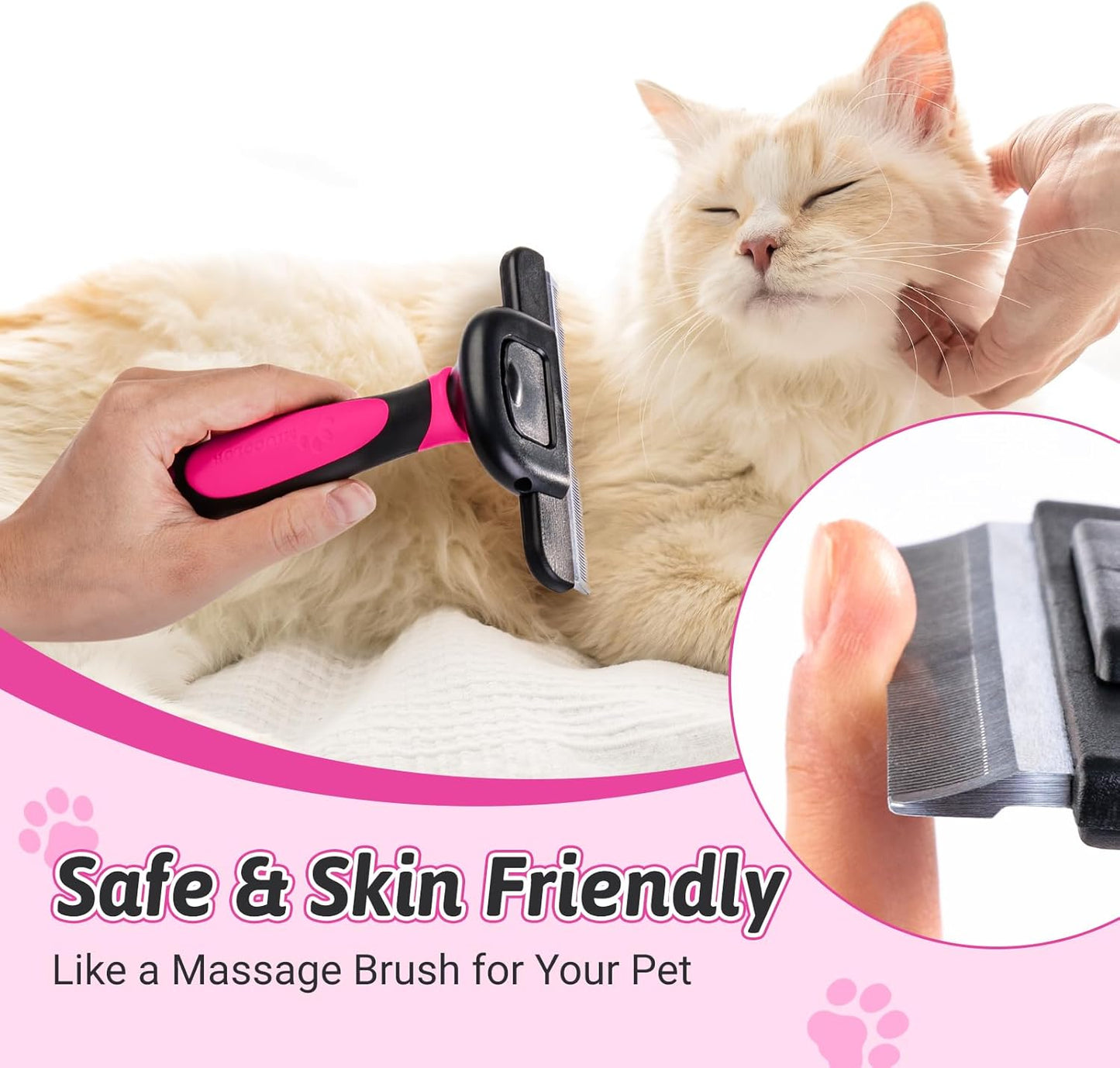 MIU COLOR Pet Grooming Brush, Deshedding Tool for Dogs & Cats, Effectively Reduces Shedding by up to 95% for Short Medium and Long Pet Hair