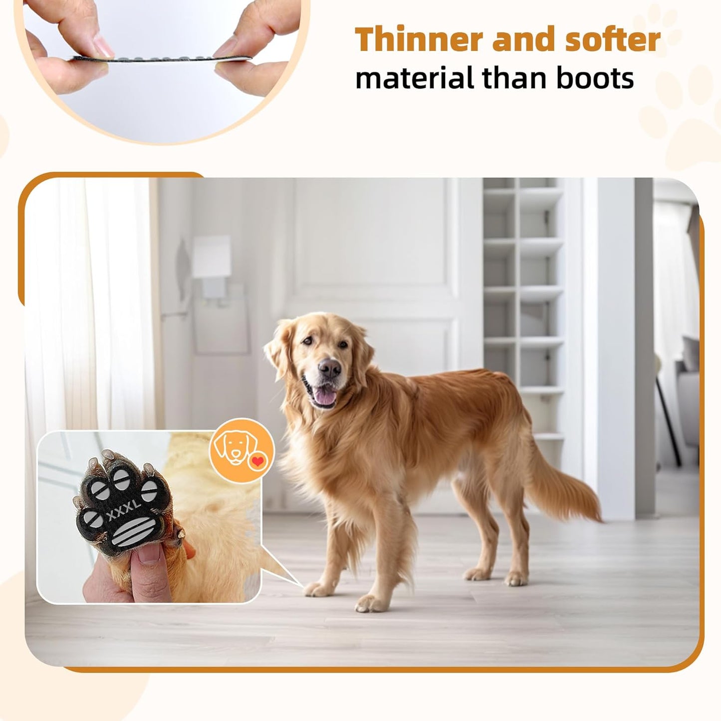 Anti-Slip Dog Paw Protector Pads for Senior Dogs, Dog Paw Adhesive Pads on Hardwood Floor,Senior Pets Essentials with Strong Traction,Puppy Grippers,12 Sets 48 pc L