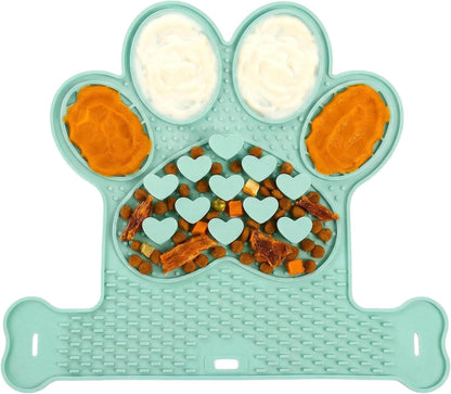 Dog Lick Mat with Suction Cups, Slow Feeder & Enrichment Mat for Dogs & Cats, Silicone Feeding Mat for Wet & Dry Food, Anxiety Relief, Mess-Free Foldable Pocket Design, Pink