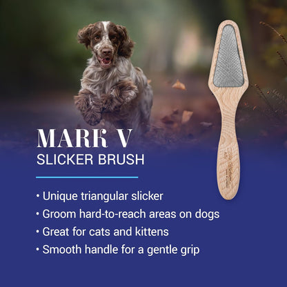 Chris Christensen Mark III Slicker Brush for Dogs, 12mm Pins, Groom Like a Pro, Handcrafted Lightweight Beechwood Ergonomic Handle, Stainless Steel Pins, A5III Medium. Made in Germany.