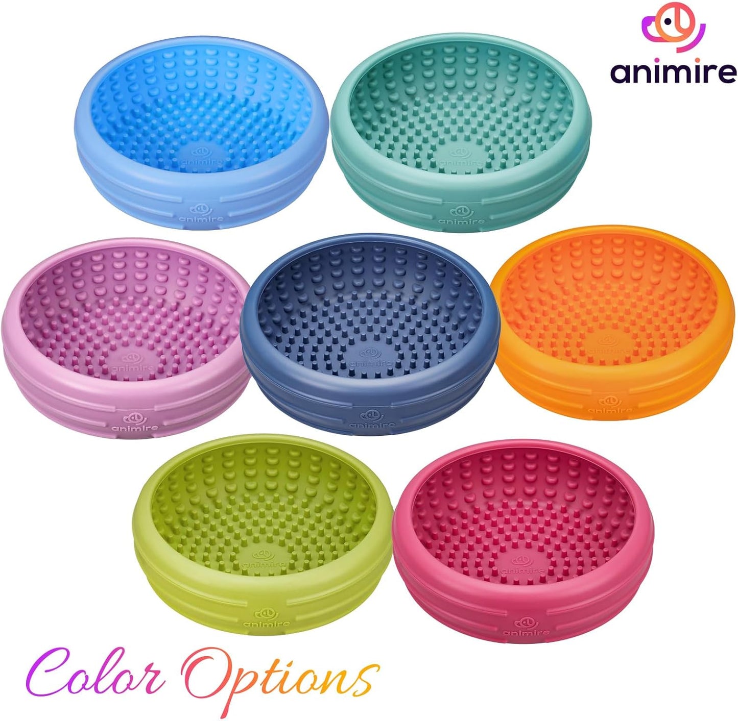 Dog Lick Bowl, Animire Freeze Lick Mat for Dogs, Non-Slip Slow Feeder Licking Bowl Enrichment Treat for Distraction Anxiety Relief, Food Grade Silicone, Dishwasher Safe(Pastel Purple,S)