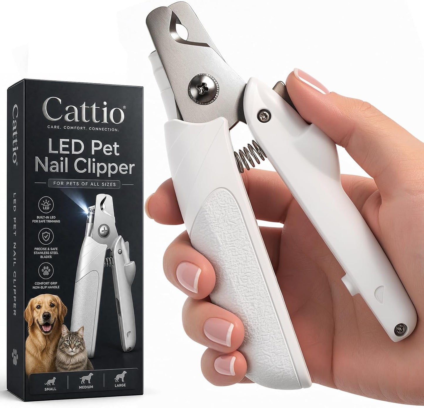Dog Nail Clippers - All Steel Material, Built-in Spring,Heavy Duty Dog Nail Trimmer Full Metal Razor Sharp Professional for All Dogs Cats with Thick Toena,Dog Nail Trimmers