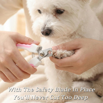 4 PCS Cat Dog Nail Clippers Trimmers Set, Professional Cats Dogs Pet Claw Clipper Sharpener and Hair Grooming Scissors Comb Tools for Small, Medium and Large Breeds, Cats, Rabbits, Guinea Pigs