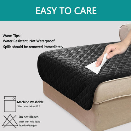 U-NICE HOME Reversible Sofa Cover Washable Couch Cover for Dogs Friendly with Elastic Straps Water Repellent Furniture Protector for 3 Cushion Couch (Sofa, Coffee/Beige) - Colors B