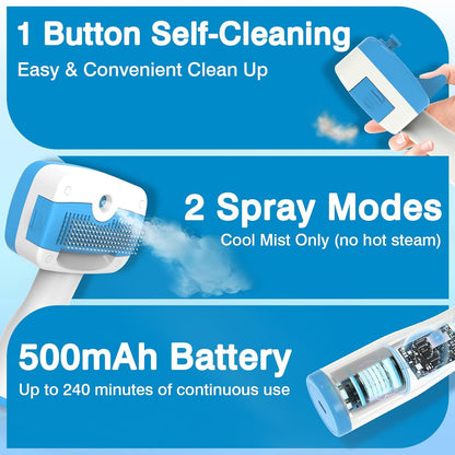 Pet Steam Brush for Dogs & Cats,5-in-1 Self-Cleaning Dog Steam Brush with 3 Swap-in Heads (Grooming, Dematting, Deshedding),Cat Spray Hair Removal Comb,Includes Pet Essence & Storage Bag
