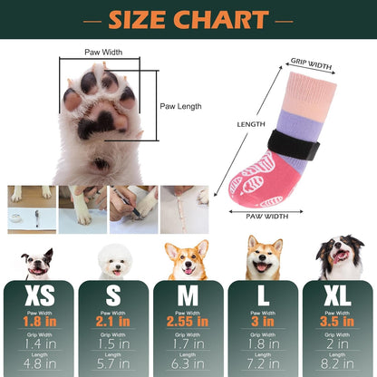 EXPAWLORER Anti Slip Dog Socks to Prevent Licking Paws, Dog Shoes for Hot Pavement Walk, Dog Booties for Hardwood Floors, Dog Boots & Paw Protectors with Grippers for Small Medium Large Senior Dogs M