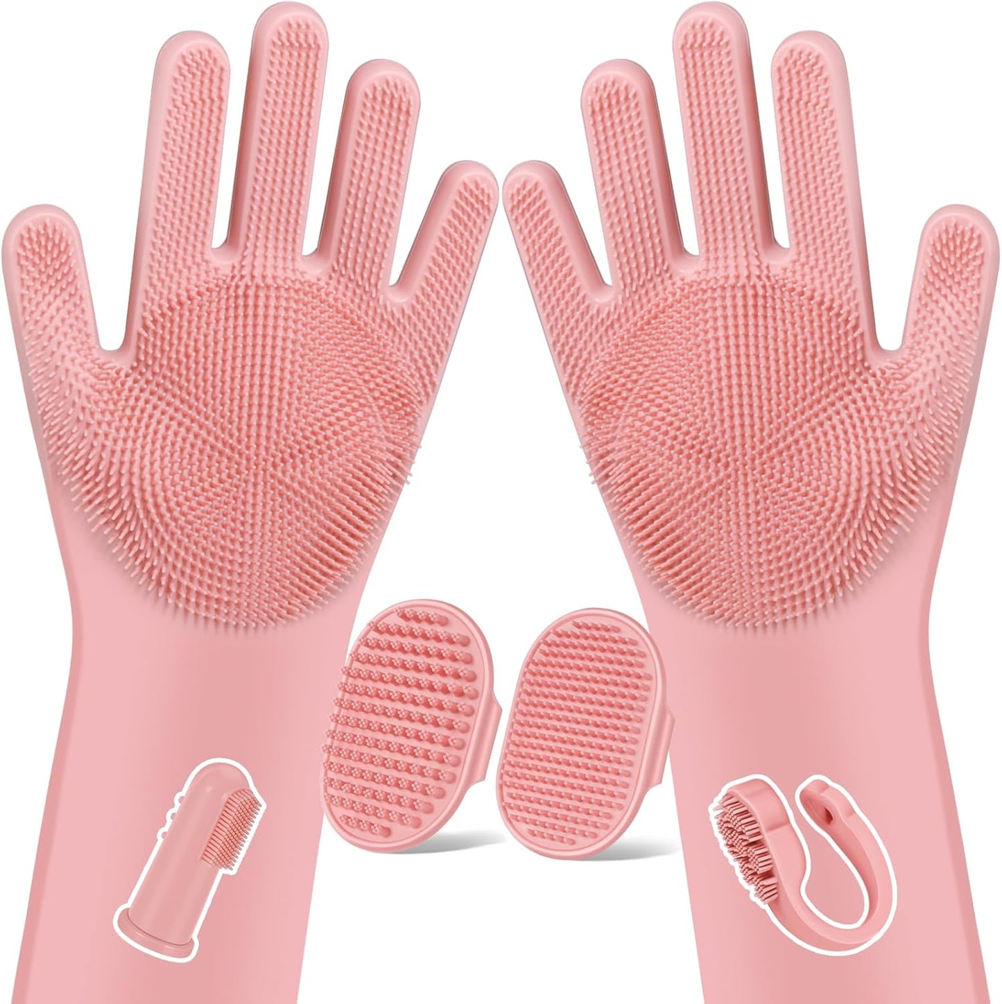 Augwind 6PCS Pet Grooming Kit for Dogs, Cats and Horses | Dog Washing Gloves | Cleanroom Gloves | Dog Bath Brush | Dog Bath Gloves | Dog Shampoo Brush | Dog Bath Supplies (Navy Blue)