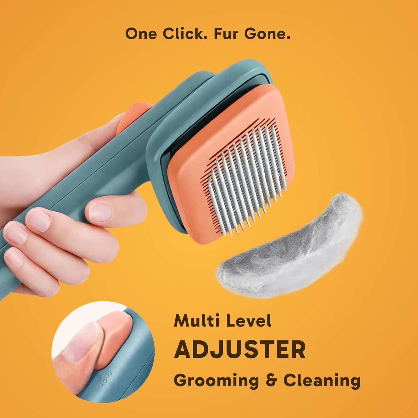 Wolfster Self Cleaning Slicker Brush for Dogs & Cats - Skin-Friendly Deshedding Brush & Undercoat Rake for Short, Medium and Long Hair Pets, Reduces Shedding by 90% (Parrot Green)