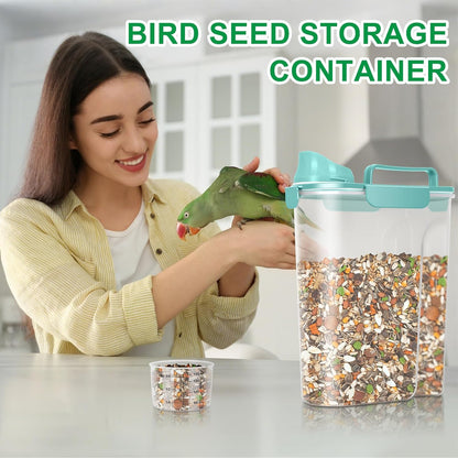 TBMax Dog Food Storage Container 5-7 lbs, Airtight Cat Food Container with Larger Spout & Measuring Cup, Portable Pet Food Storage Dispenser for Small Animal Kibble Storage, Bird Seed Container