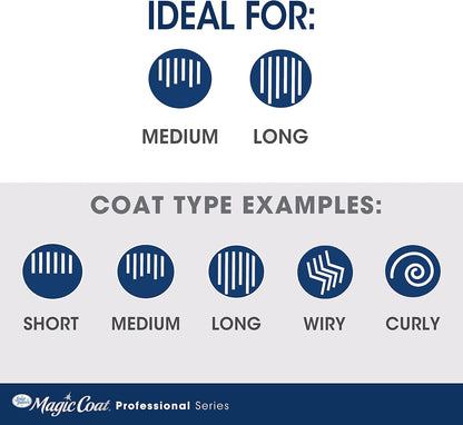 Four Paws Magic Coat Professional Series Cat Slicker Brush for Medium or Long Coats - Gently Removes Excess Hair, Stimulates Natural Oils, Ideal for Cats and Kittens, Lightweight Wood Handle