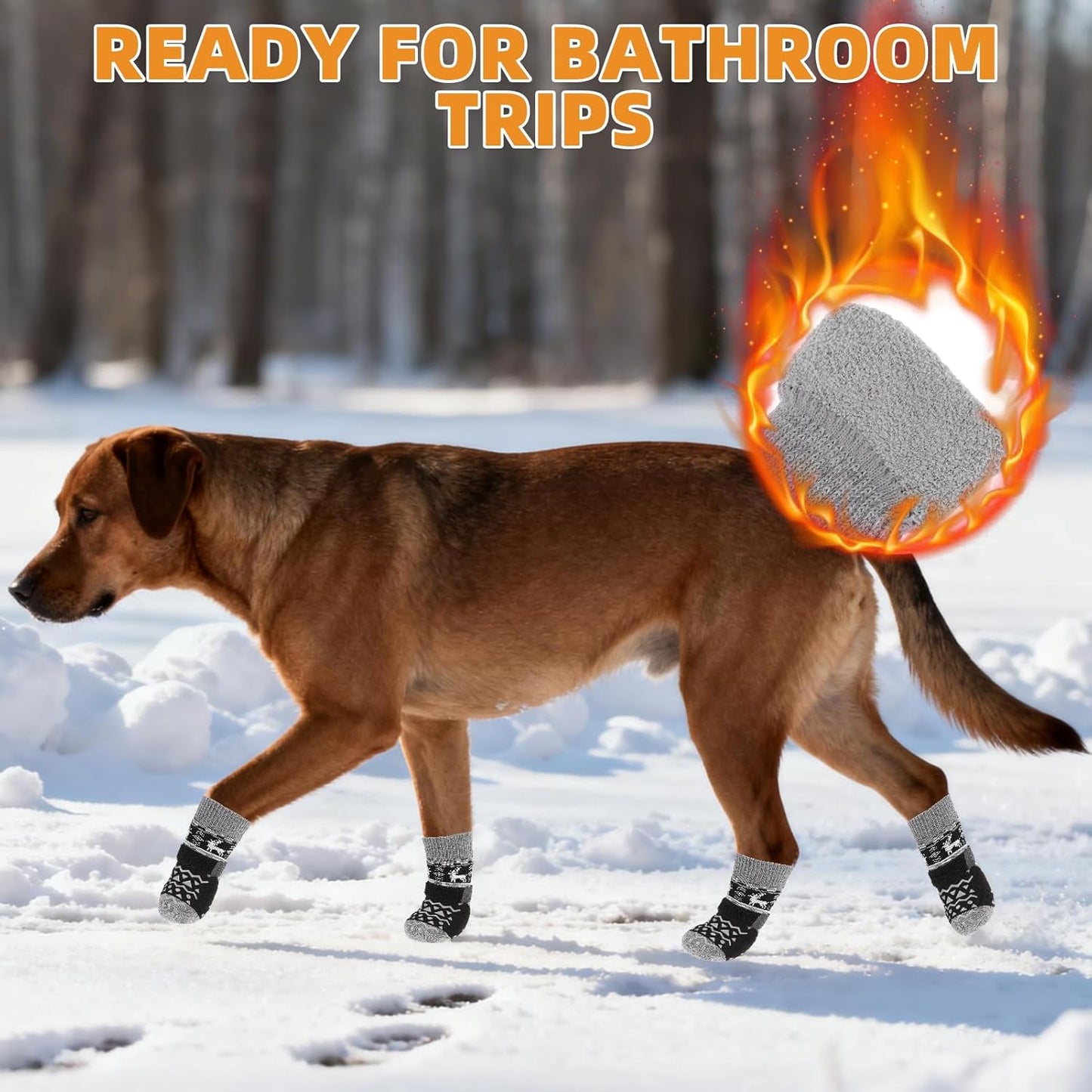 KOOLTAIL Dog Socks Shoes for Hot Pavement to Prevent Licking Paws, Winter Dog Boots&Paw Protector for Hardwood Floors Anti Slip,Traction Control Grip Booties for Small Medium Large Senior Dogs,Black M