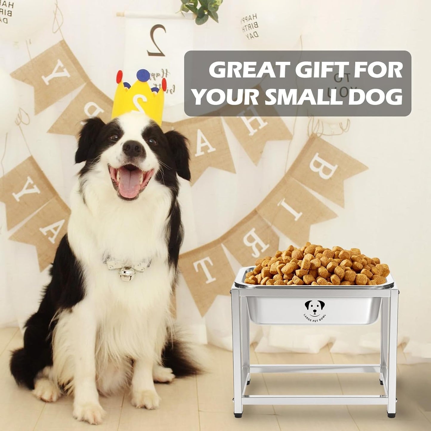 Stainless Steel Dog Bowls for Large Dogs, High Capacity Metal Dog Food Bowls, Food and Water Bowl for Larges, X-Large, and Big Dogs 1.25 Gallons