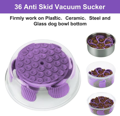 Anipaw Dog Slow Feeder Bowls Silicone Spiral Pet Food Feeder Insert to Slow Down Eating for Large Medium Small Breed Dogs Perfect with Stainless Steel Glass Ceramic Pet Bowls (Grey)