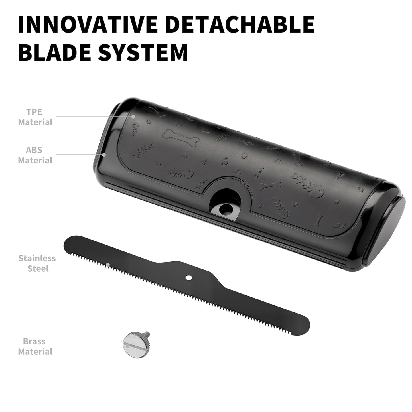 Dog Deshedding Brush & Shedding Blade, Dog Brush for Shedding, Undercoat Grooming Tool for Short & Medium Fur & Double Coats, Replaceable Metal Blade, Black