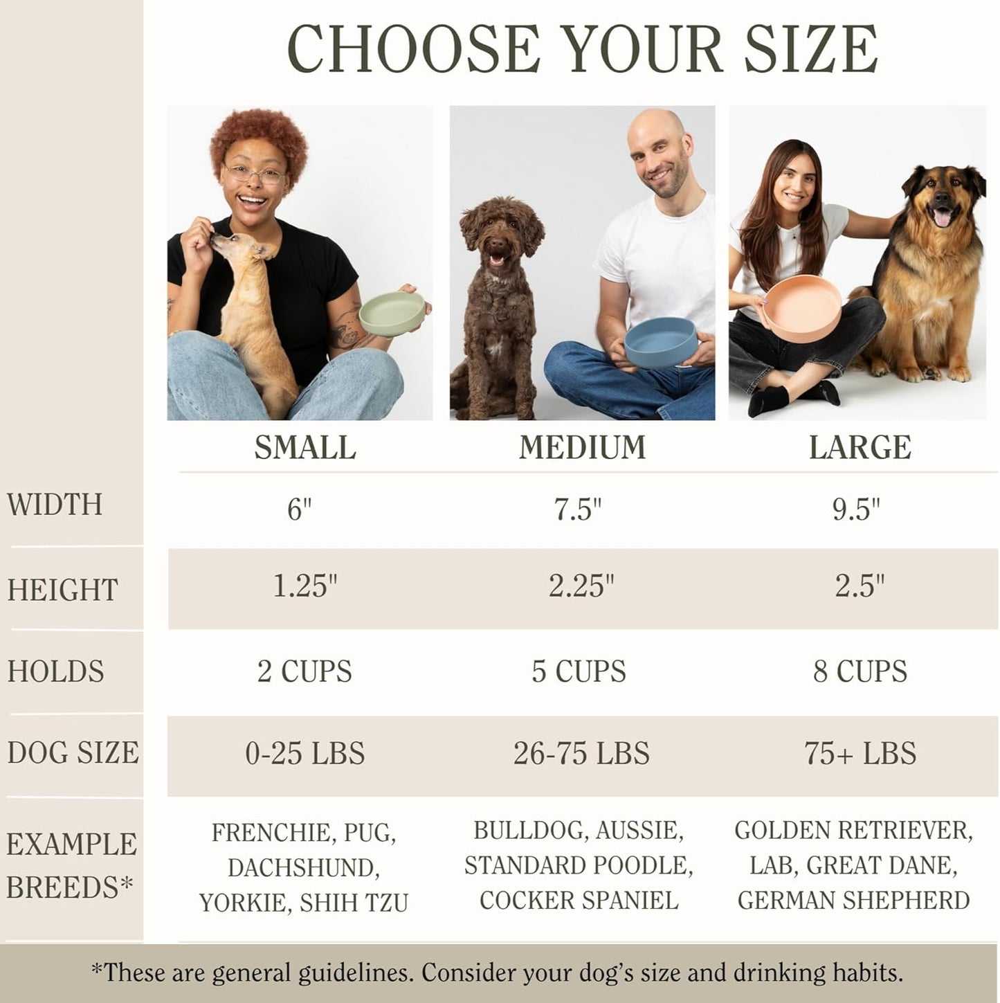 Should We Go? Dog Water Bowl - The Perfect Dish No-Spill, Less Mess Non-Tippable Water & Food Bowl, Pure Silicone with Suction Cup Fits 5 Cups 7.5" Across x 2.25" Tall, Ideal for All Pets, Medium-Sage