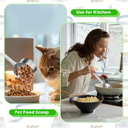1 Cup Dog Food Scoop,Scoop for Dog Foods with 7.8'' Long Handle,Stainless Steel Dog Food Measuring Cups for Pet Foods,Easy to Clean (1CUP)