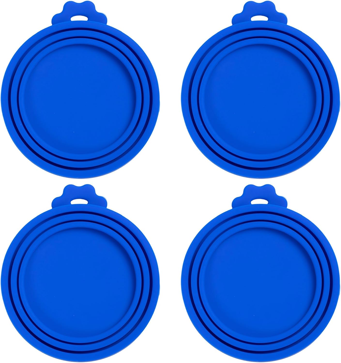 PINE & LINEN 4 Pcs 2.5inch Durable Pet Can Lids, Silicone Small Pet Can Covers Waterproof Cat Food Cans Lids for 3 oz Cat Food Cans（Yellow+Red+Pink+Blue）