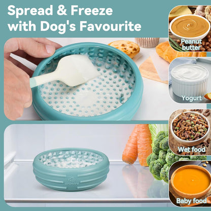 Dog Lick Bowl, Animire Freeze Lick Mat for Dogs, Non-Slip Slow Feeder Licking Bowl Enrichment Treat for Distraction Anxiety Relief, Food Grade Silicone, Dishwasher Safe(Pastel Purple,S)