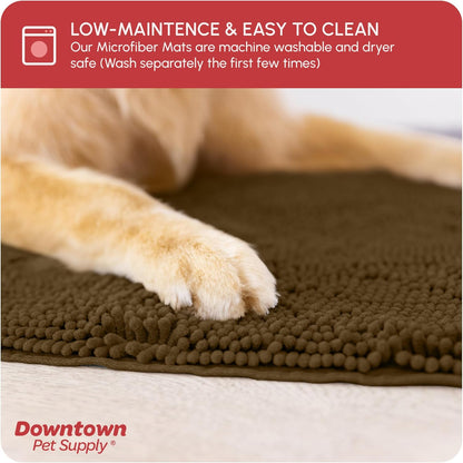 My Doggy Place Dog Mud Mat, 36"x26" Ash – Thick Microfiber Entry Rug for Snow, Mud & Salt – Absorbent, Quick-Dry, Washer-Safe & Non-Slip, Large