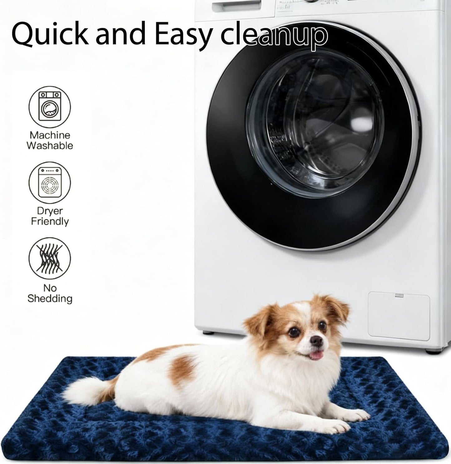 Dog Bed Mat, Reversible Crate Pad & Cute Dog Bed - Machine Washable Kennel Mat with Ultra Soft for Small Dogs (Cool/Warm), 24" x 18", Grey&Star