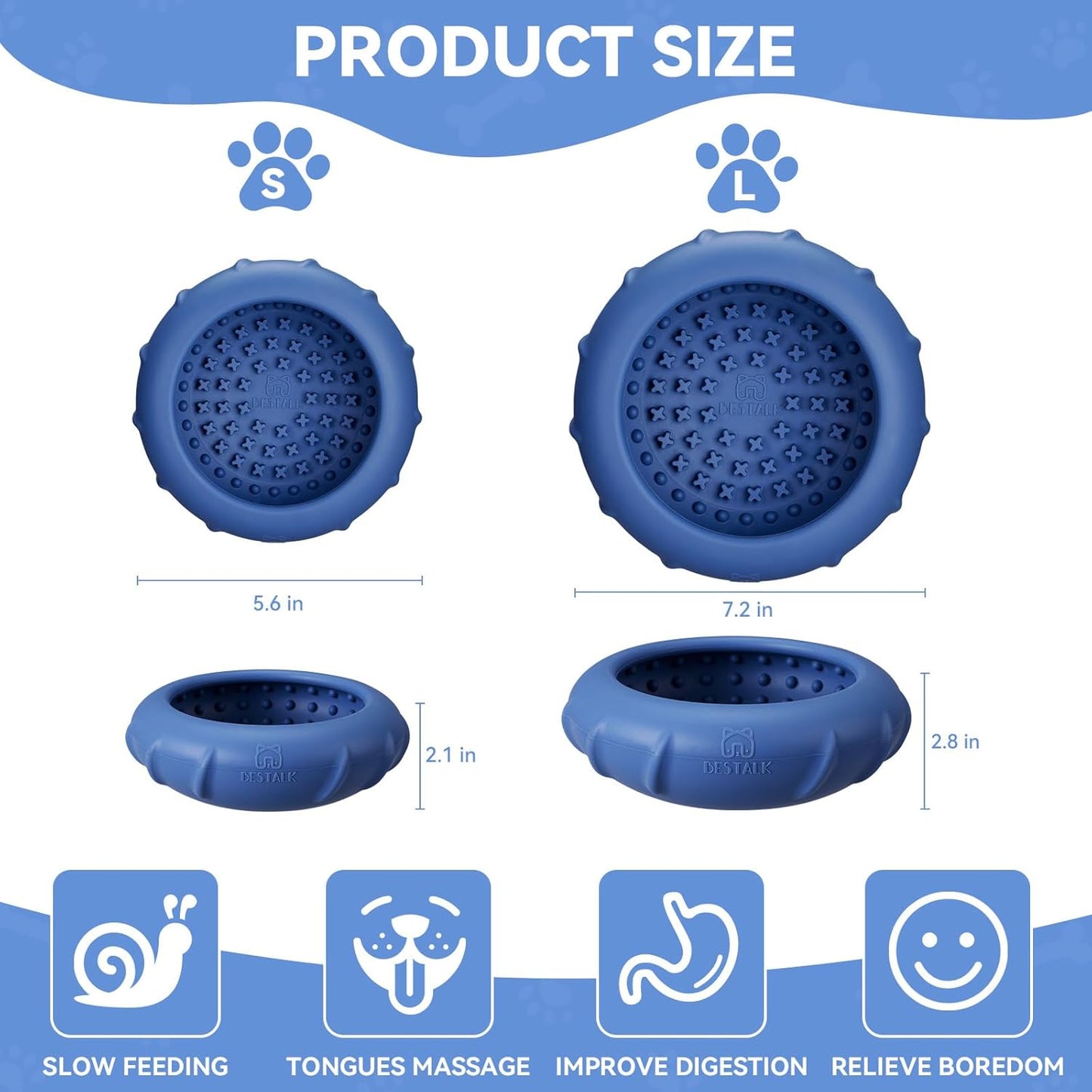 Dog Lick Bowl, Bestalk Wobbly Freeze Bowl Enrichment Feeder for Dogs, Anxiety Relief Lick Mat Puzzle Toy for Distraction, BPA Free Silicone, Dishwasher Safe(Rose,S)