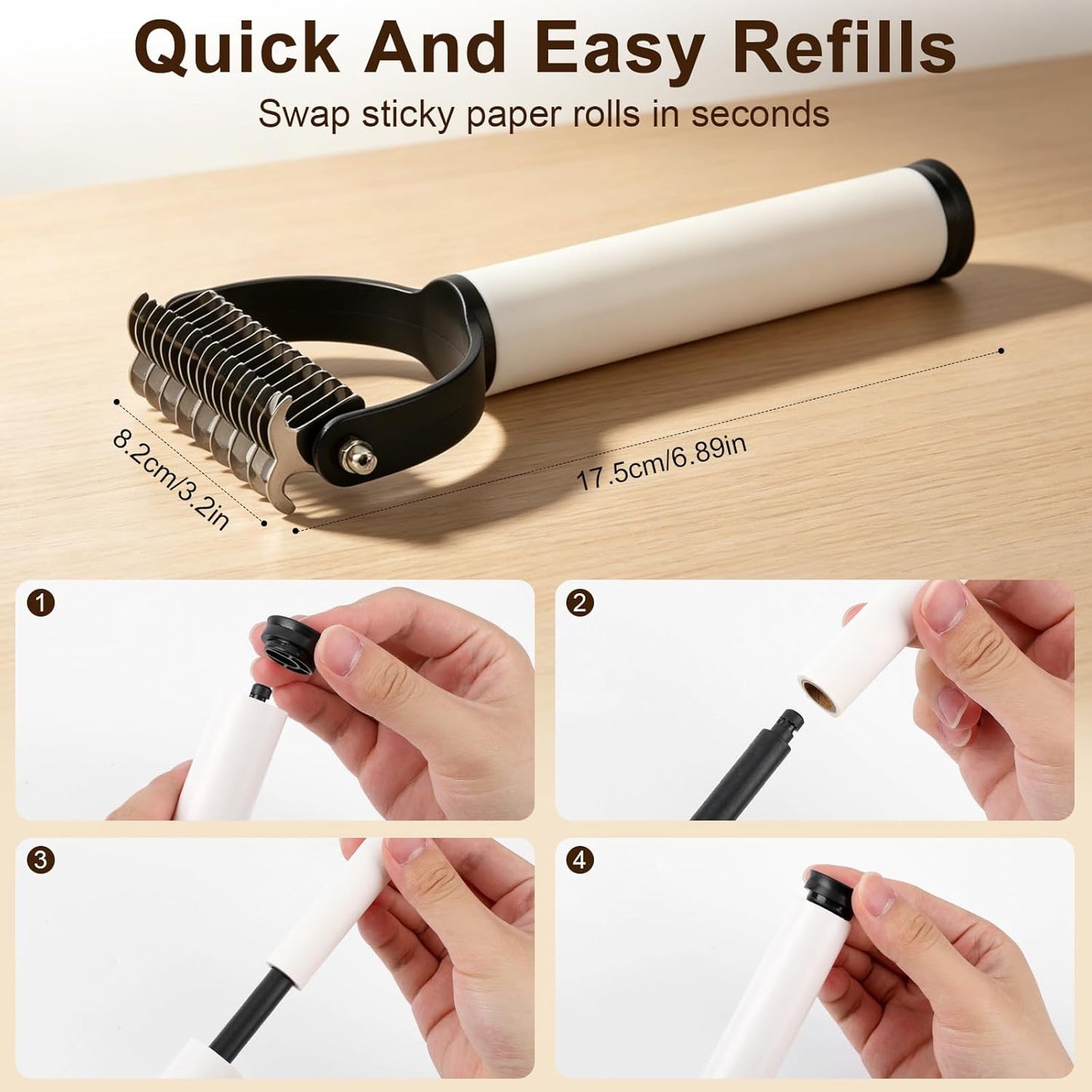 Double Sided Dematting Comb for Cats & Dogs, Deshedding Grooming Tool, Gentle Mat Remover Detangler for Long Thick Haired Pets, Shedding & Detangling Brush