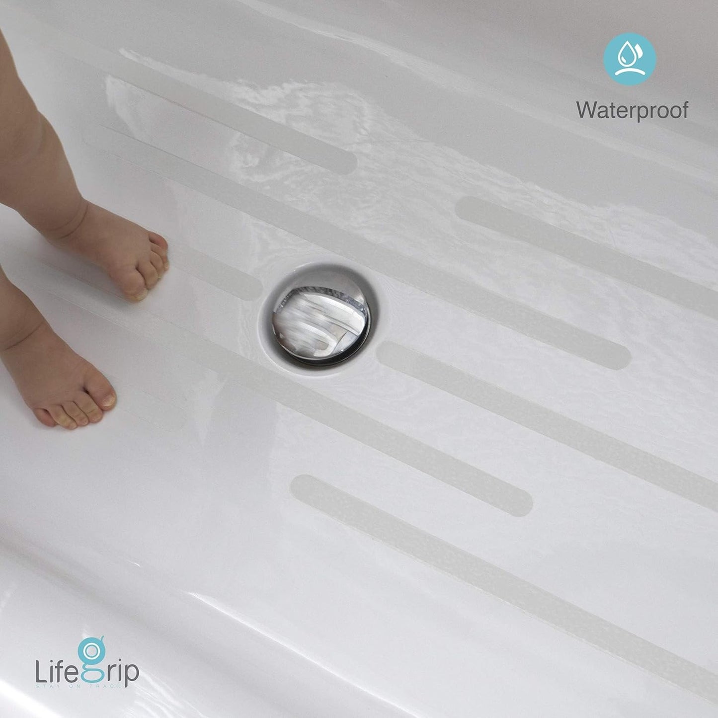 LifeGrip Anti Slip Transparent Anti Slip Tape, 4 inch by 30 feet, Non-Slip Traction Grip Tape to Tubs, Boats, Stairs, Clear, Soft, Comfortable for Bare feet (4" X 30')