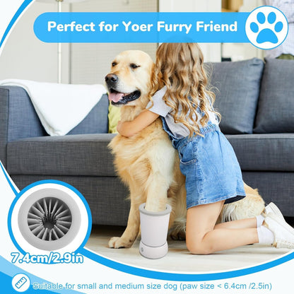 Automatic Dog Paw Cleaner 2025 New Dog Paw Cleaner Cup with USB Rechargeable, Paw Cleaner for Small Medium Large Breed Dogs Cats (White)
