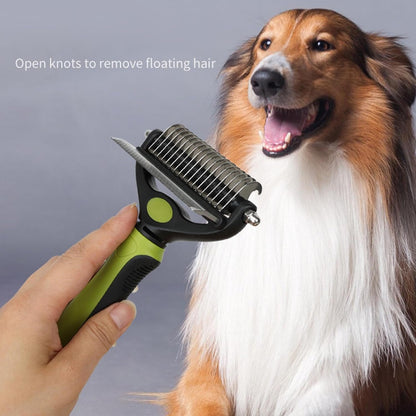 Pet Undercoat Rake, Non-Slip Handle, 17.3x10x4.3cm, Pet Grooming Tool, Dog Dematting Comb, Safety Tips Design, for Thick Coat, Puppy and Kitten Grooming