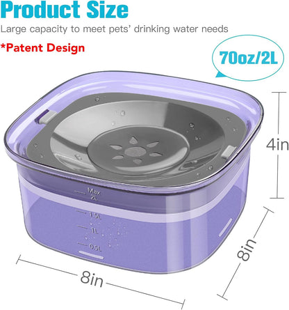 UPSKY 70oz Dog Water Bowl 2L No Spill Dog Bowls Large Capacity Spill Proof Slow Water Feeder, No Splash Pet Water Dispenser Vehicle Carried Travel Slow Drinking Bowl for Messy Drinkers