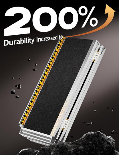 FACHNUO 2 Feet Portable Wheelchair Ramp, Non-Skid Aluminum Handicap Ramps with Handle, Folding Threshold Wheel Chair Ramp for Home Steps, Stairs, Entry, Doorways, Applicable Height 2-6 inches