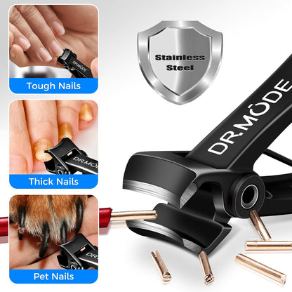 Toenail Clippers for Seniors Thick Toenails, Upgrade Angled Head Large Toe Nail Clippers for Men with Wide Jaw Opening, Sharp Heavy Duty Fingernail Clipper Cutter with Catcher Long Handle -Black