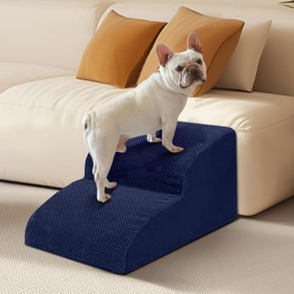 Dog Stairs for Small Dogs - High Density Foam Dog Ramp, Extra Wide Pet Steps with Non-Slip Bottom for High Beds, Couche and Sofa, Best for Pet Injured, Older Dogs Cats (Grey, 4 Steps)