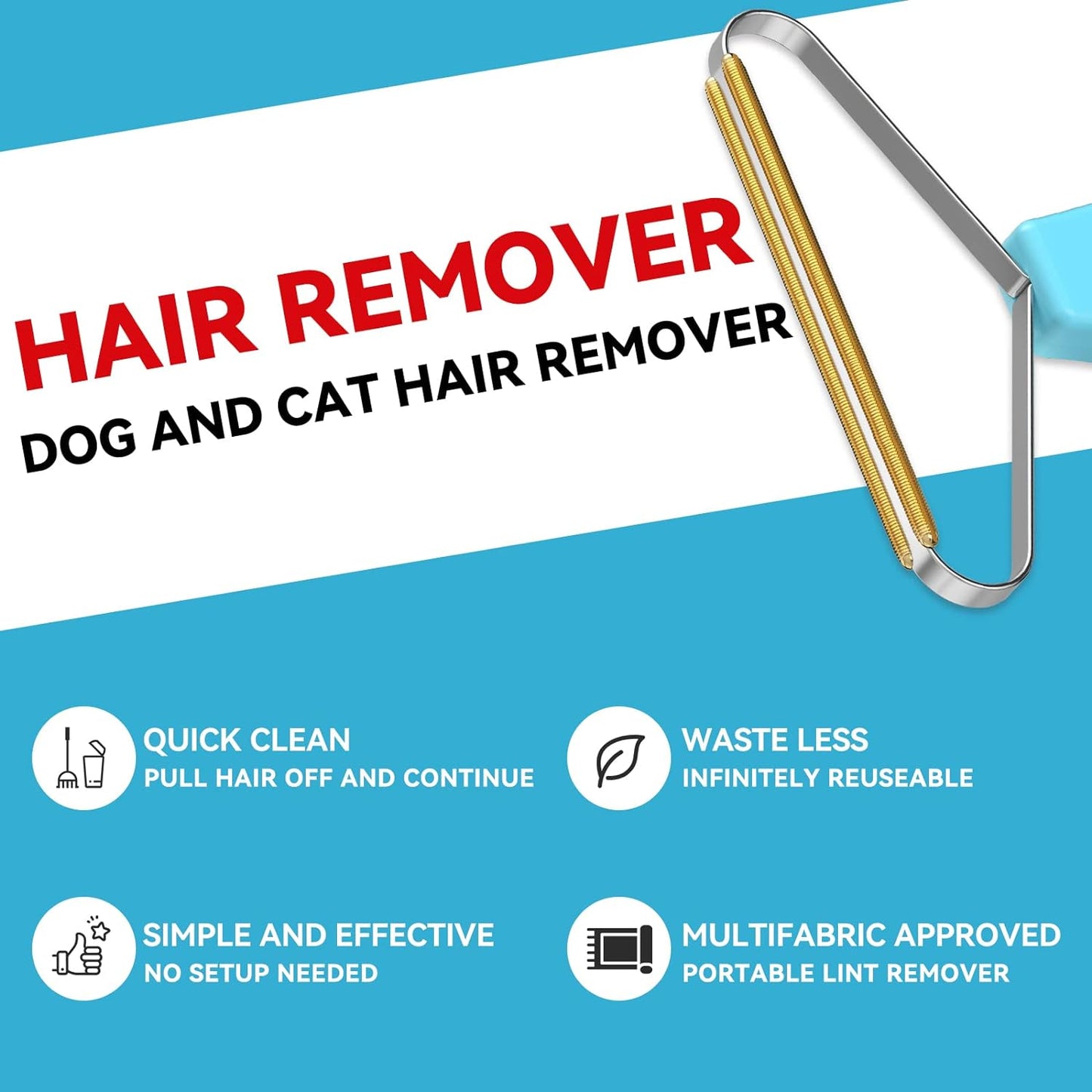 Pet Hair Remover, Dog and Cat Hair Remover, Wool Hair Remover, Carpet Rake for Pet Hair Removal, Carpet Rake, Pile Brush, Hand Shaver for Carpets, Car Cushions, Sofas, Pet Beds, Furniture & Rug