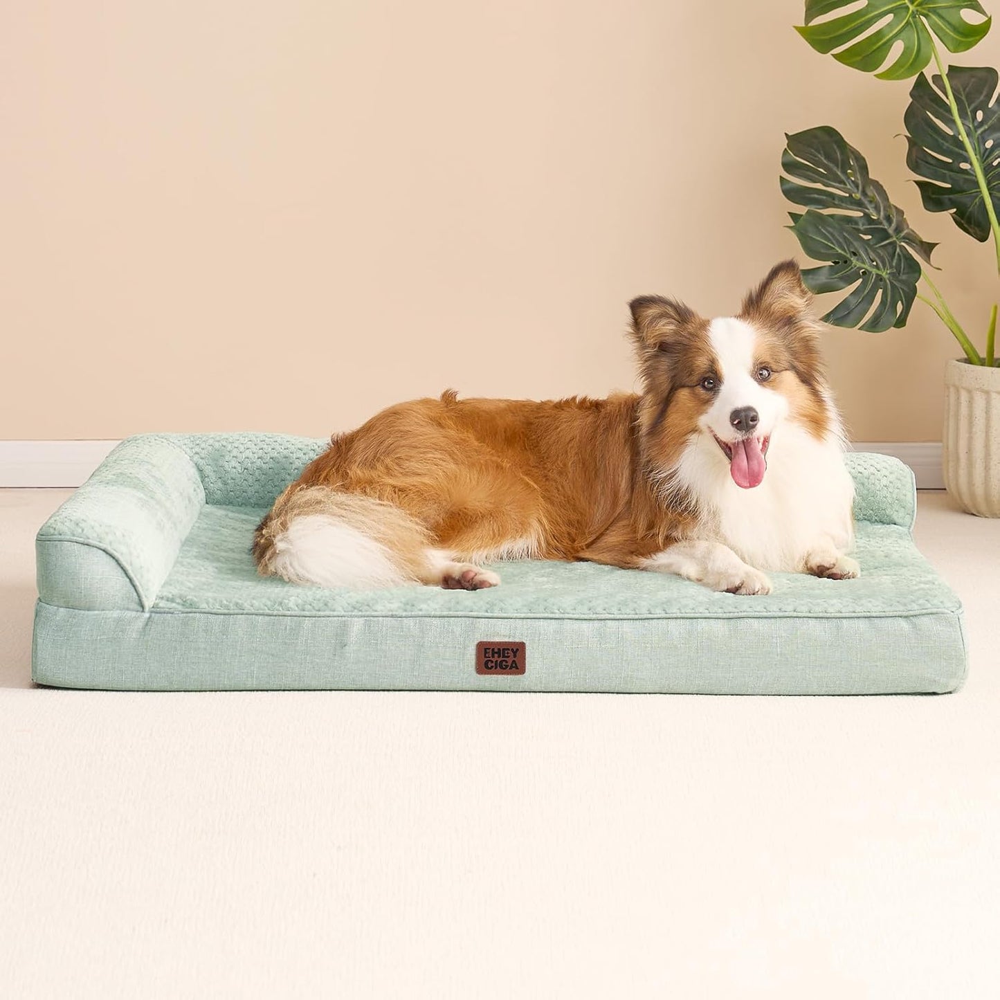 EHEYCIGA Orthopedic Dog Bed Medium Size Dogs, Memory Foam Dog Bed with Washable Removable Cover, Waterproof Pet Sofa Couch for Crate with Nonskid Bottom, 30x20x6, Grey