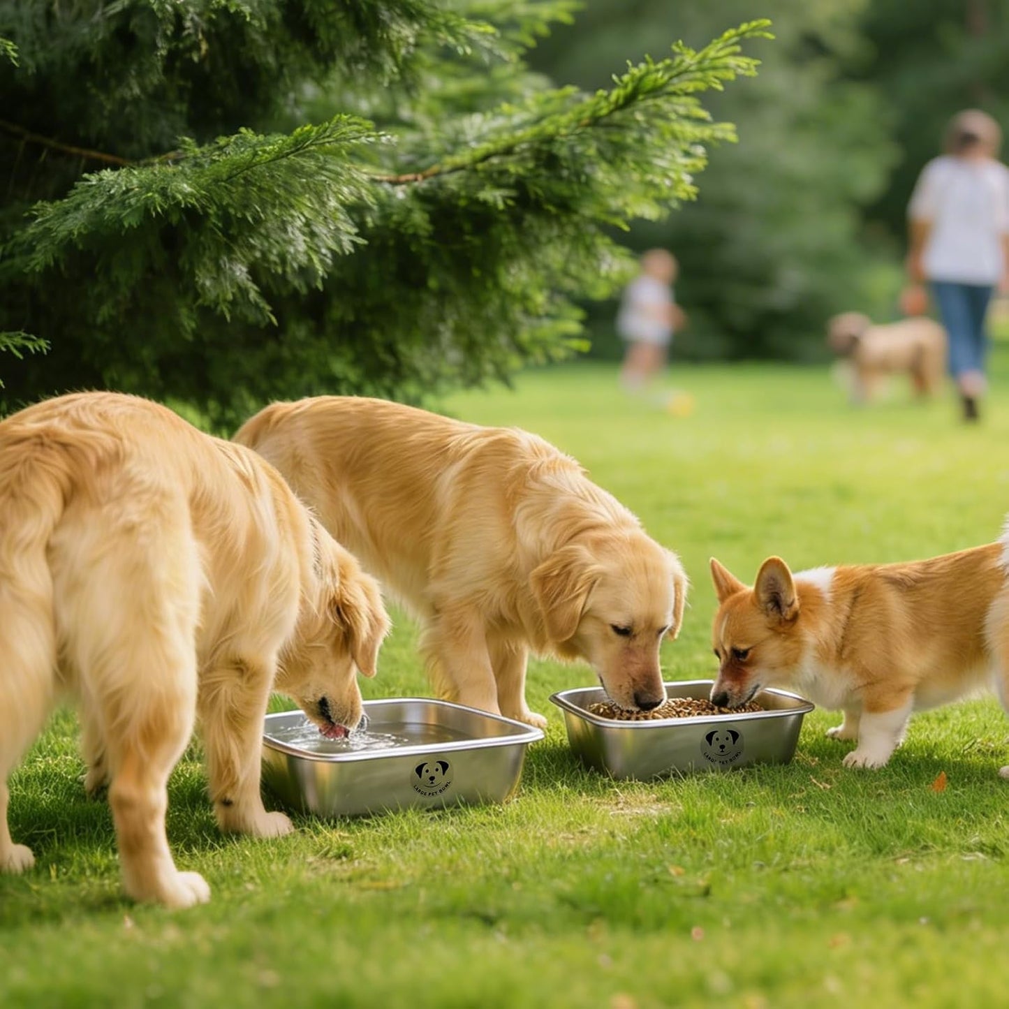 Stainless Steel Dog Bowls for Large Dogs, High Capacity Metal Dog Food Bowls, Food and Water Bowl for Larges, X-Large, and Big Dogs 1.25 Gallons