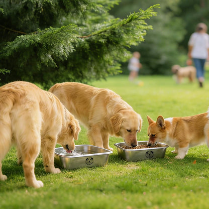 Stainless Steel Dog Bowls for Large Dogs, High Capacity Metal Dog Food Bowls, Food and Water Bowl for Larges, X-Large, and Big Dogs 1.25 Gallons