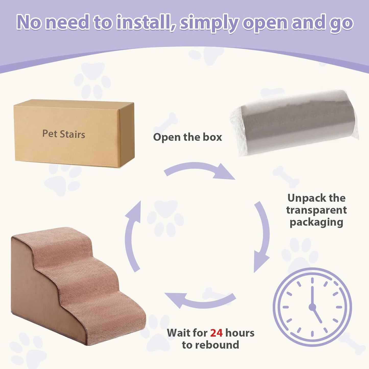 LEXTRO Dog Stairs for Small Dogs, 2-Steps Dog Ramp for Couch, Pet Stairs with Highly Supportive Foam and Non-Slip Bottom, Pet Steps for Cat & Doggie (High 11.8 Inch)