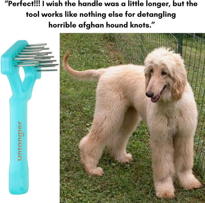 Mini-Rake V-Shaped with 1" Long Double-Row Rotating Teeth (AquaBlue)