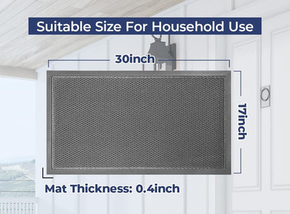 Muddy Mat® Meshy Mat™ Door Mat Heavy-Duty Quick-Dry Floor Mat, Sand & Dirt Trapper for Indoor & Outdoor, Ideal for Entrance, Mudrooms,Patios & Garages,Low-Profile,Non-Slip,Washable– Black 17"x30"x0.4"