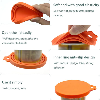 Cat Spoons for Wet Food Pet Can Lid Cover, Silicone Multi-Function Cute Paw Shape Opener Spatula Cat Food Spoon Cat Food Can Lid (Mixing colors)