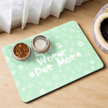 Pet Feeding Mat,Dog Cat Mat for Food and Water,Dog Bowl Waterproof Placemat with Rubber Backing,Absorbent Quick Dry Water Dispenser Mat for Pet（Dark Gray 12"×18"）