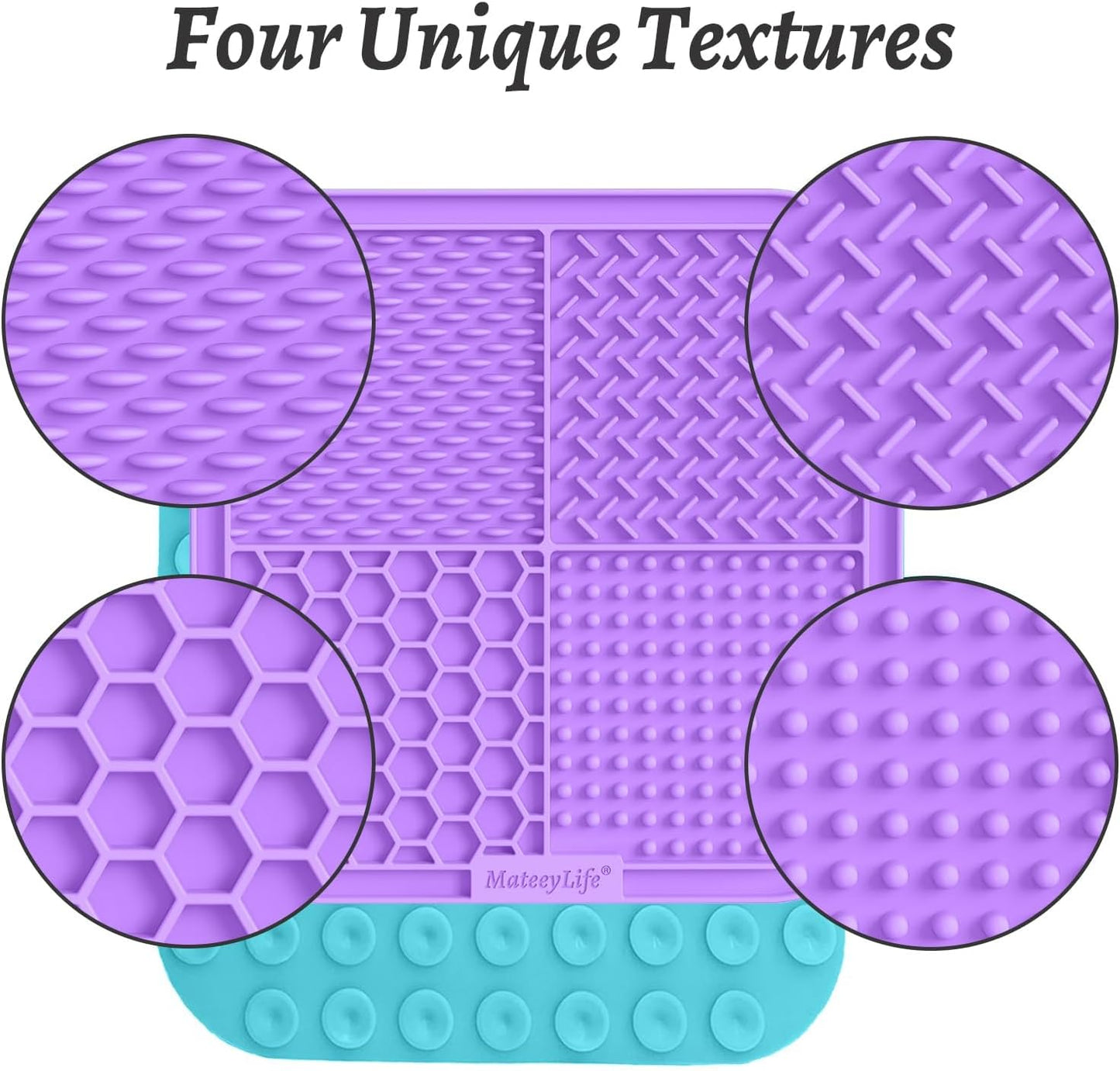 MateeyLife 2PCS Small Lick Mat for Dogs and Cats, Licking Mats for Dog Anxiety Relief, Cat Peanut Butter Lick Pad for Boredom Reducer, Dog Treat Mat Perfect for Bathing Grooming Blue&Green