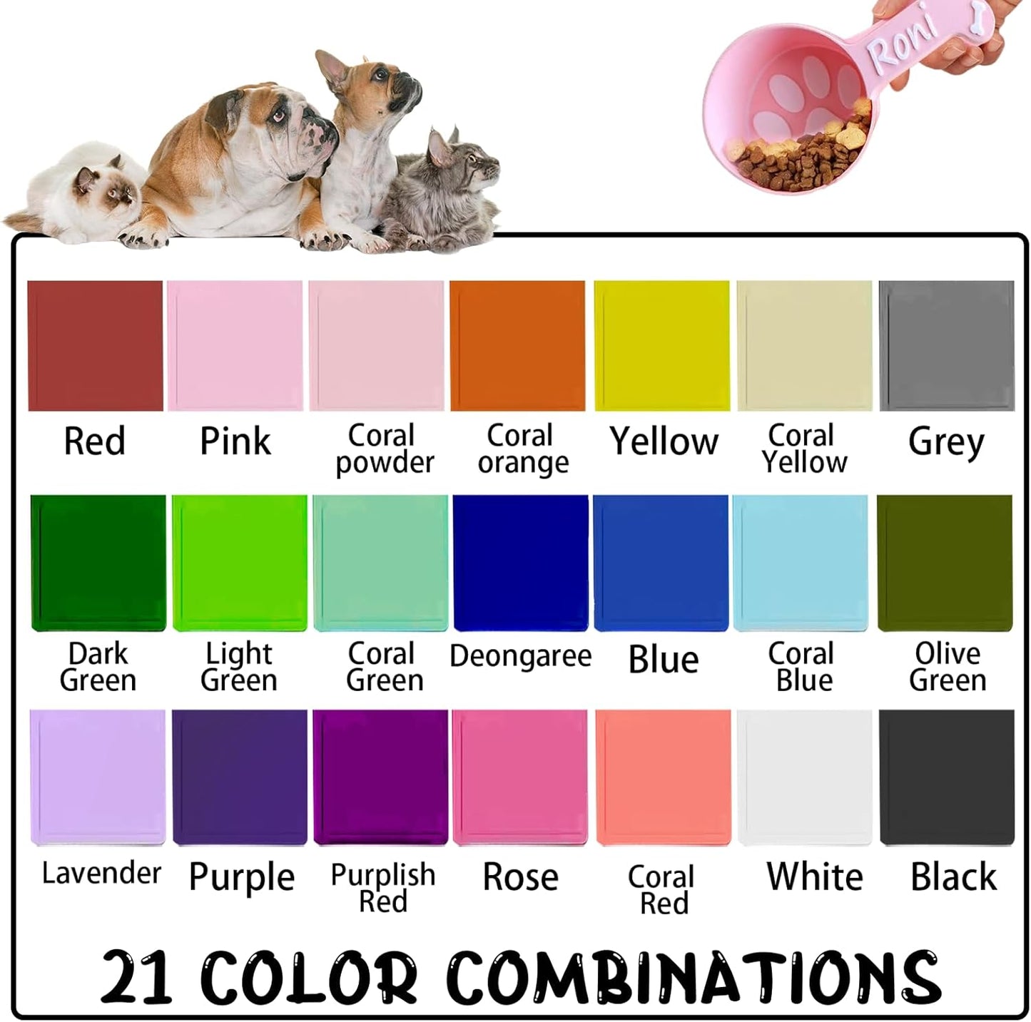 ubjva Personalized Dog Food Scoop Custom Dog Food Measuring Cup with Name Pet Accessories Gifts for Pet Lover