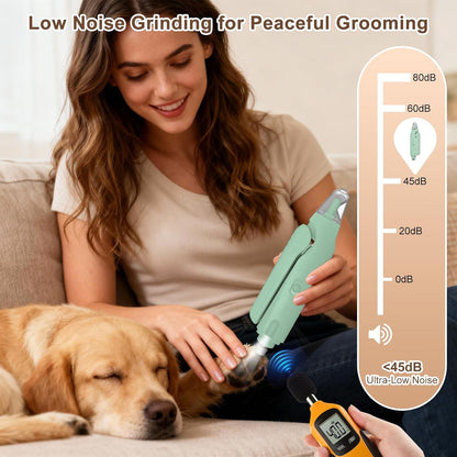 2-in-1 Dog Nail Clippers and Cat Nail Clippers with Light, Quick Sensor and Safety Guard, USB Rechargeable Pet Nail Trimmer with 2 LED Lights for Large Medium Small Dogs and Cats (White)