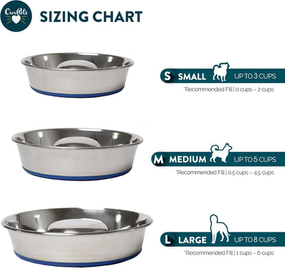 OurPet's DuraPet Slow Feed Premium Stainless Steel Dog Bowl, Silver (2040010301)