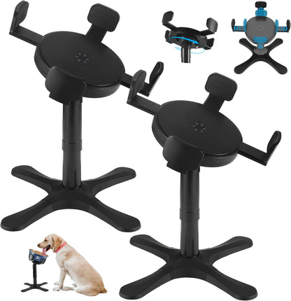 Dog Bowls Elevated Adjustable Stand, Raised Bowl with 3 Heights & Tilted Feeding Stand, Compatible with Various Bowls, for Medium & Large Breeds (1 Pack) Black